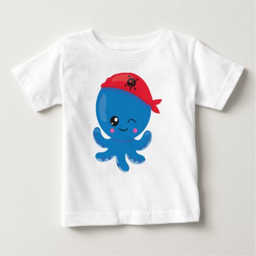 Pirate Octopus Cute Octopus Little Octopus Baby T_Shirt