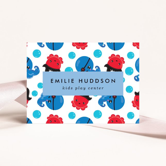 Pirate Octopus, Kids Play Center, Activity Center Business Card (Creator Uploaded)