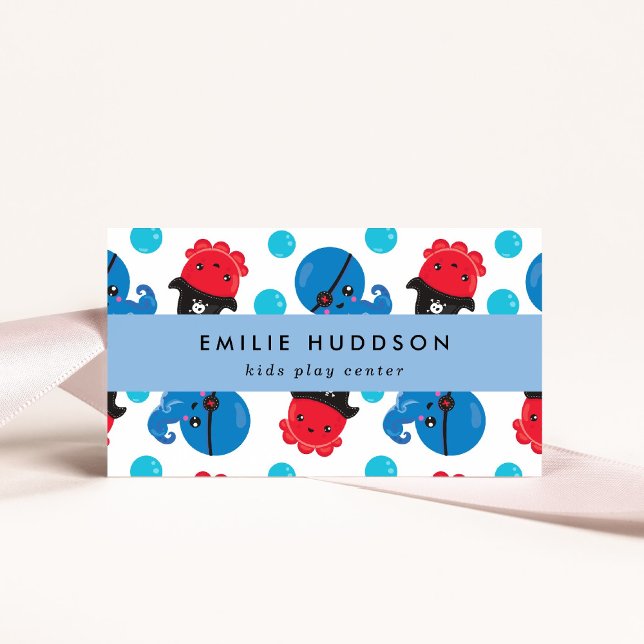 Pirate Octopus, Kids Play Center, Activity Center Business Card (Creator Uploaded)