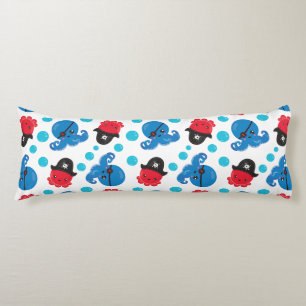 Pirate Octopus, Octopus Pattern, Sea Animals Body Pillow