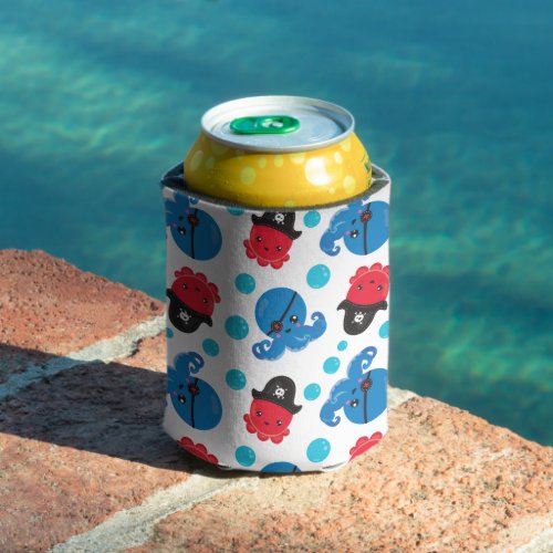 Pirate Octopus Octopus Pattern Sea Animals Can Cooler