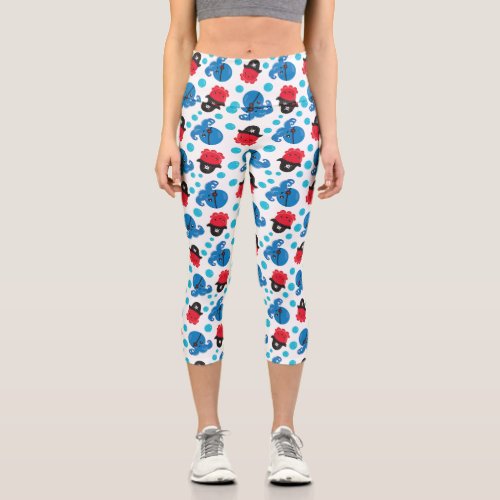 Pirate Octopus Octopus Pattern Sea Animals Capri Leggings