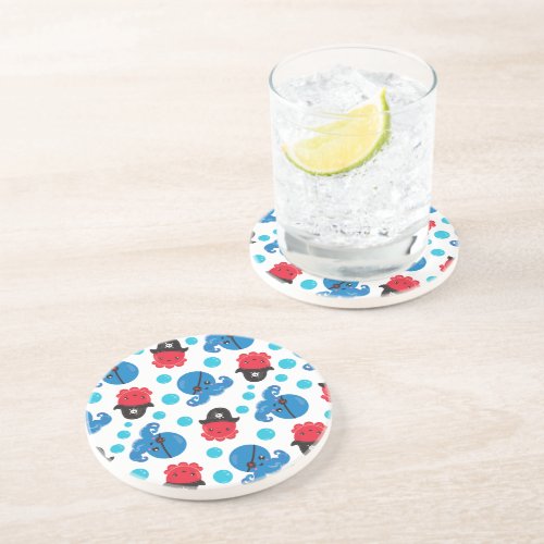 Pirate Octopus Octopus Pattern Sea Animals Coaster