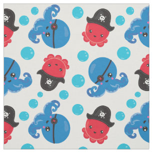 Pirate Octopus, Octopus Pattern, Sea Animals Fabric