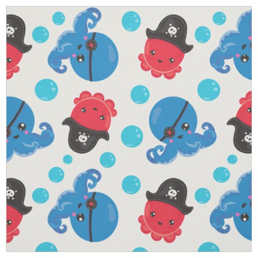 Pirate Octopus, Octopus Pattern, Sea Animals Fabric