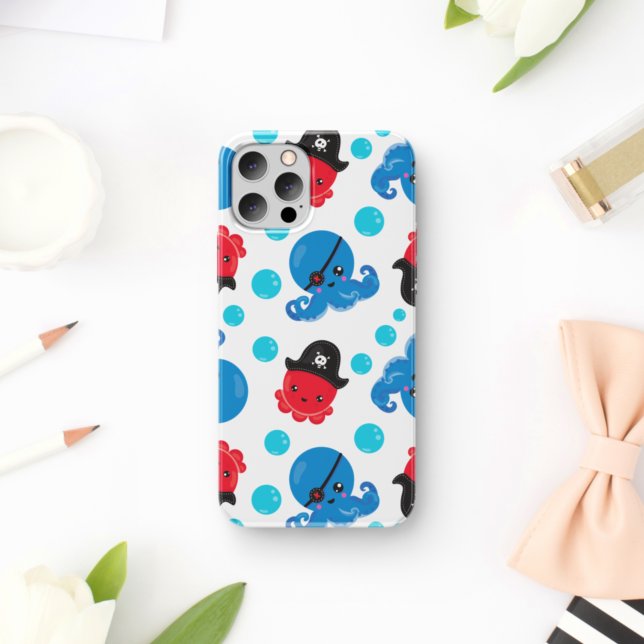 Pirate Octopus, Octopus Pattern, Sea Animals iPhone Case (Creator Uploaded)