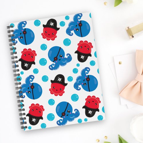 Pirate Octopus Octopus Pattern Sea Animals Notebook