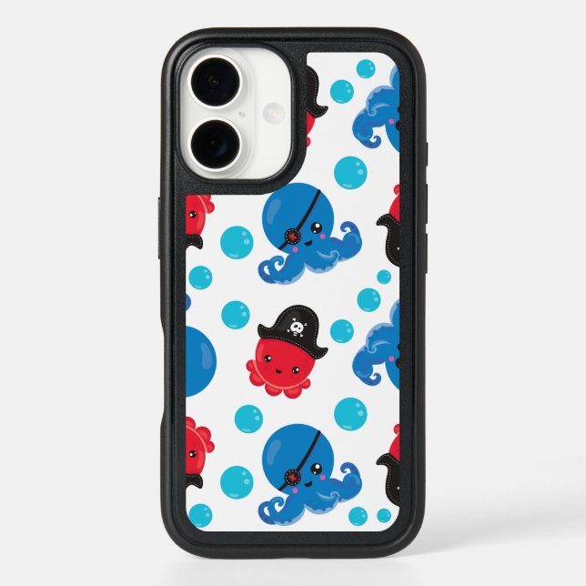 Pirate Octopus, Octopus Pattern, Sea Animals Otterbox iPhone Case (Back)