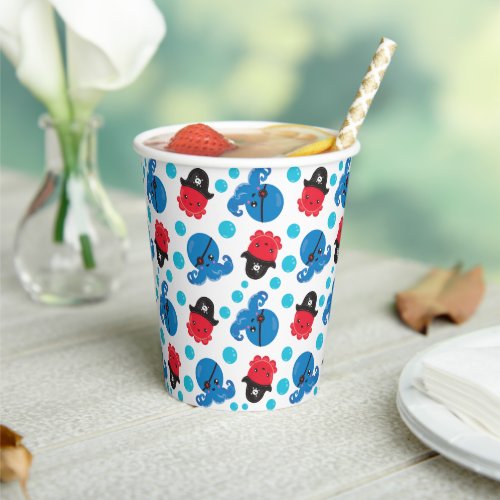 Pirate Octopus Octopus Pattern Sea Animals Paper Cups