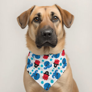 Pirate Octopus, Octopus Pattern, Sea Animals Pet Bandana Collar