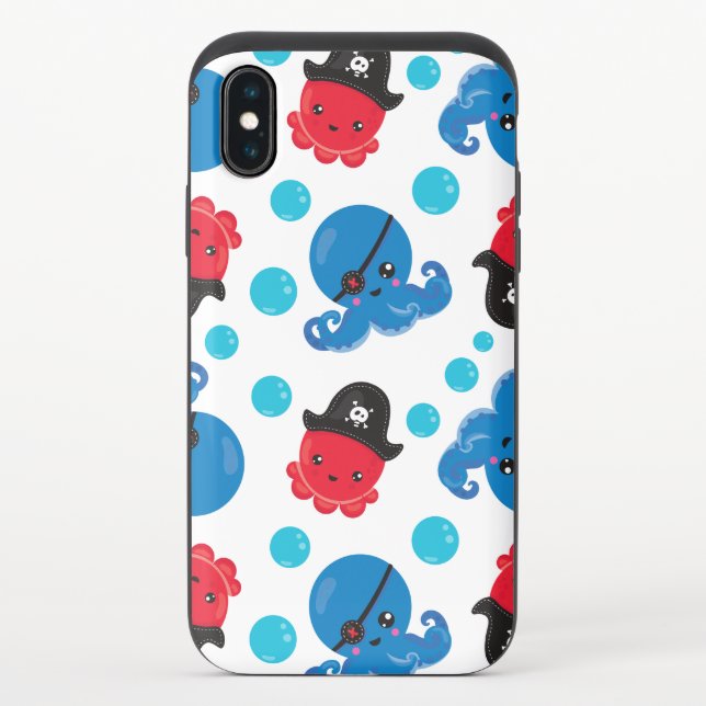 Pirate Octopus, Octopus Pattern, Sea Animals Uncommon iPhone Case (Back)