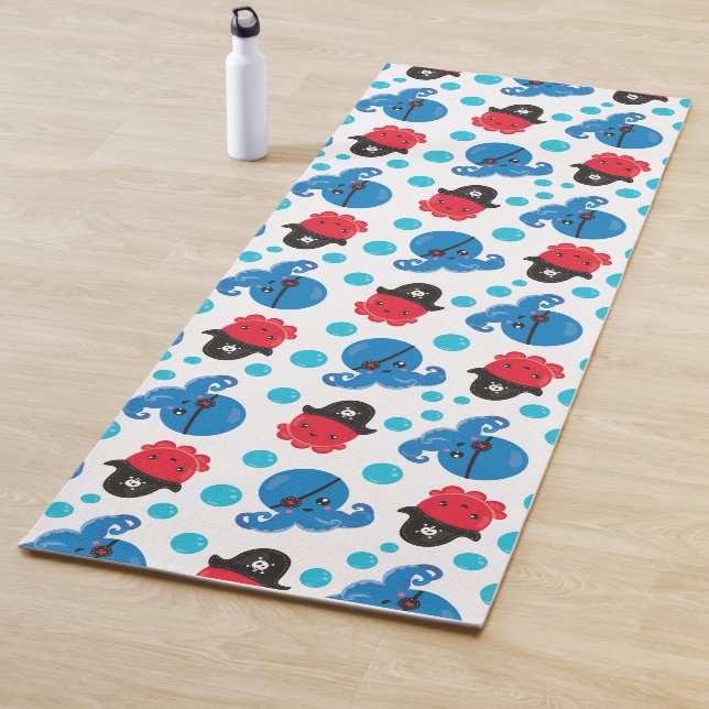 Pirate Octopus, Octopus Pattern, Sea Animals Yoga Mat (In Situ)