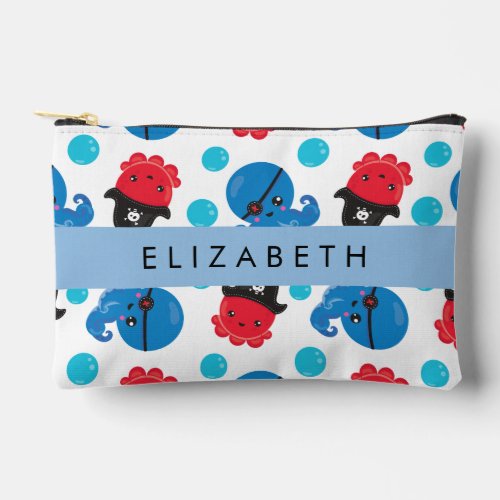 Pirate Octopus Octopus Pattern Sea Your Name Accessory Pouch