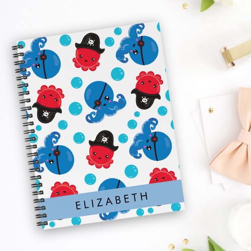 Pirate Octopus Octopus Pattern Sea Your Name Notebook