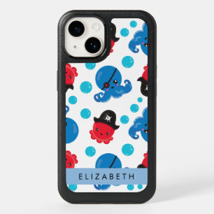 Pirate Octopus, Octopus Pattern, Sea, Your Name OtterBox iPhone 14 Case