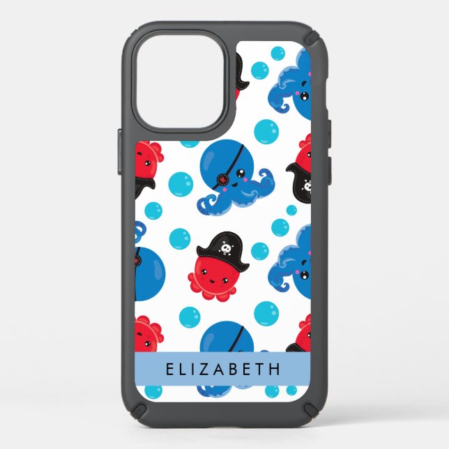 Pirate Octopus, Octopus Pattern, Sea, Your Name Speck iPhone 12 Case (Front)