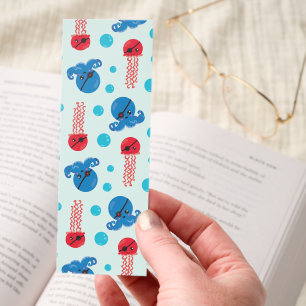 Pirate Octopus, Pirate Jellyfish, Sea Animals Bookmarks