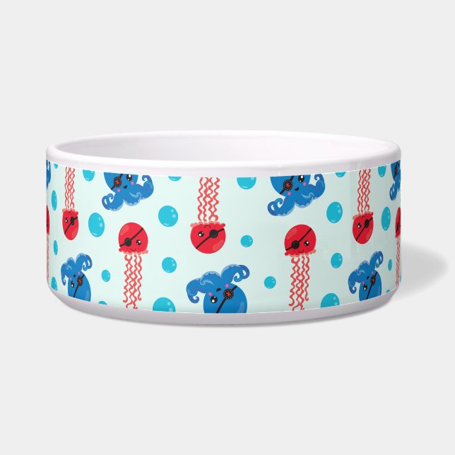 Pirate Octopus, Pirate Jellyfish, Sea Animals Bowl (Front)