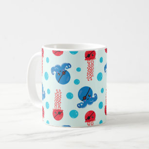 Pirate Octopus, Pirate Jellyfish, Sea Animals Coffee Mug