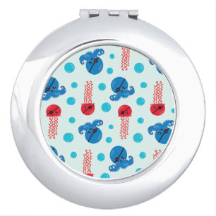 Pirate Octopus, Pirate Jellyfish, Sea Animals Compact Mirror