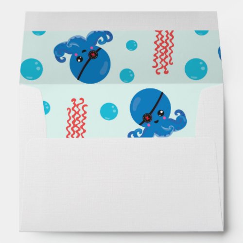 Pirate Octopus Pirate Jellyfish Sea Animals Envelope