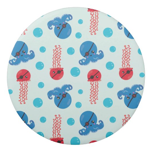 Pirate Octopus, Pirate Jellyfish, Sea Animals Eraser (Back)