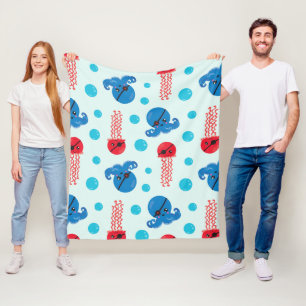 Pirate Octopus, Pirate Jellyfish, Sea Animals Fleece Blanket
