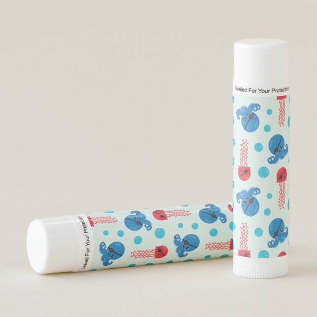 Pirate Octopus, Pirate Jellyfish, Sea Animals Lip Balm (Front)