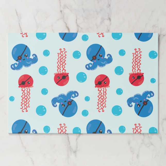 Pirate Octopus, Pirate Jellyfish, Sea Animals Paper Pad (Front)