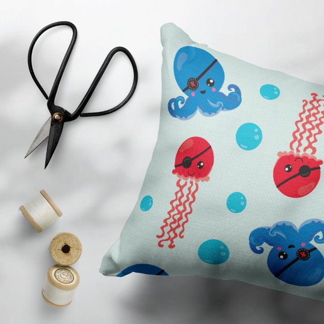 Pirate Octopus, Pirate Jellyfish, Sea Animals Pillow Case (Creator Uploaded)