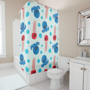 Pirate Octopus, Pirate Jellyfish, Sea Animals Shower Curtain