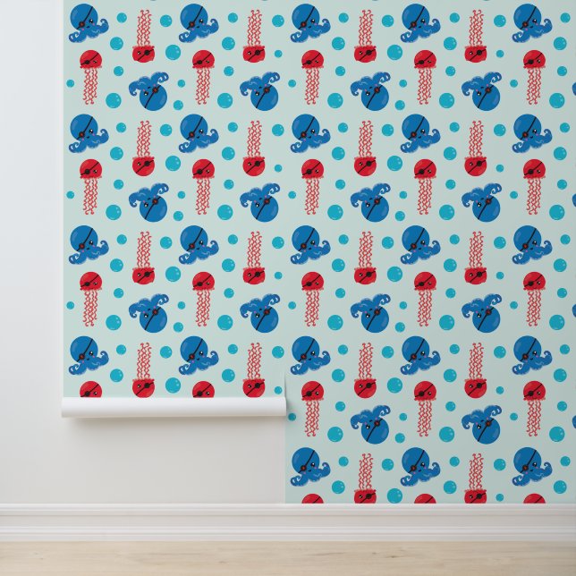 Pirate Octopus, Pirate Jellyfish, Sea Animals Wallpaper (Application)