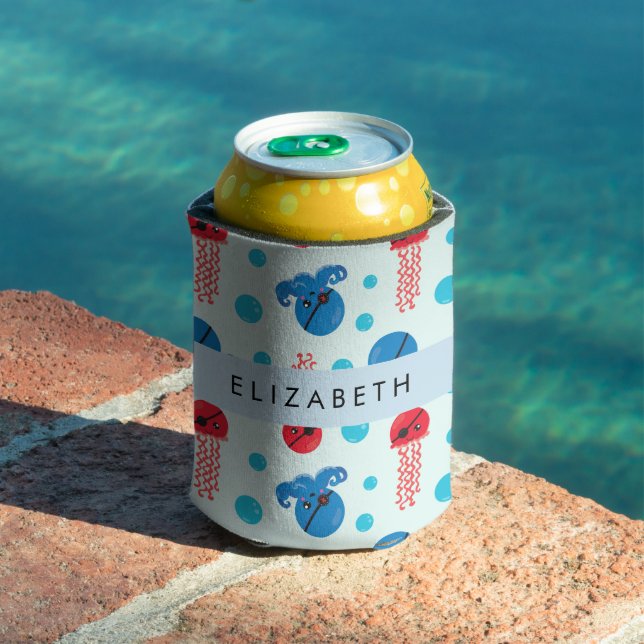 Pirate Octopus, Pirate Jellyfish, Sea, Your Name Can Cooler (In Situ Pool)