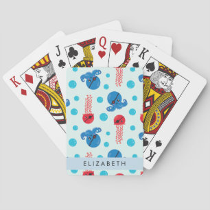 Pirate Octopus, Pirate Jellyfish, Sea, Your Name Poker Cards