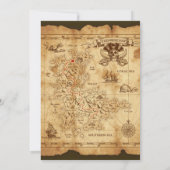 Pirate Old Vintage Treasure Map Birthday Party Invitation (Back)