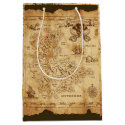 Pirate Old Vintage Treasure Map Birthday Party Medium Gift Bag