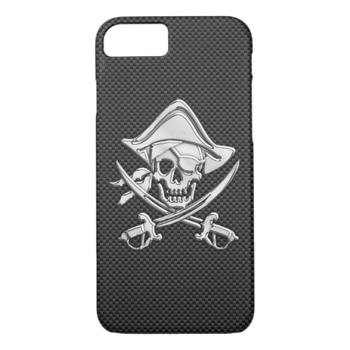 Pirate on Black Carbon Fiber Style iPhone 87 Case