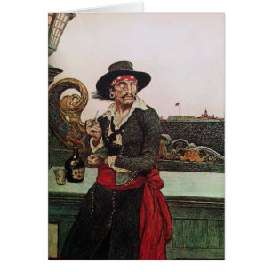 PIRATE ON THE DECK OF SHIP / PIRATES TREASURE MAPS CARDS