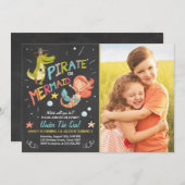 Pirate or Mermaid birthday invitation Joint Bday (Front/Back)