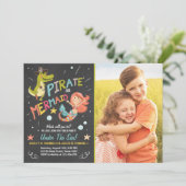 Pirate or Mermaid birthday invitation Joint Bday (Standing Front)
