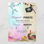 Pirate or Mermaid birthday invitation Siblings<br><div class="desc">♥ A perfect way to invite your guests to a joint birthday party! Pirate or Mermaid theme.</div>