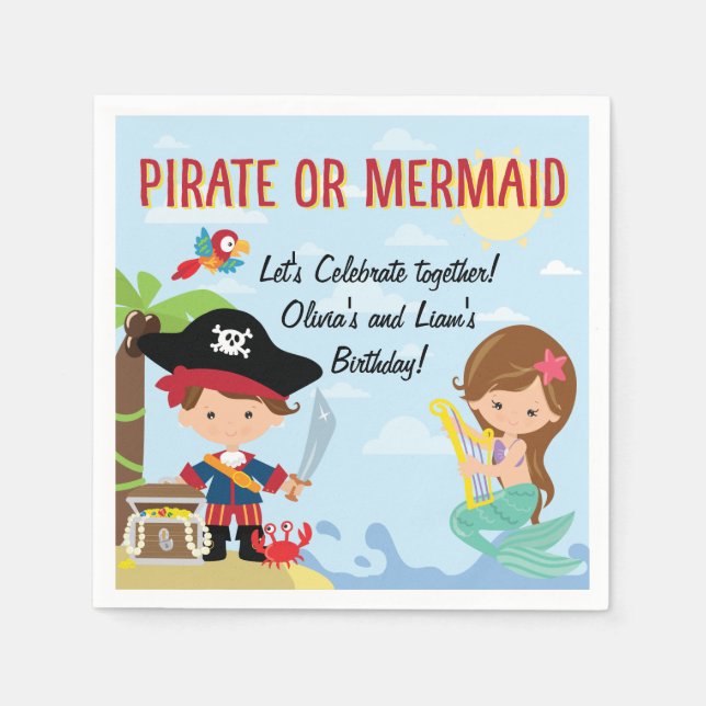 Pirate or Mermaid Napkins (Front)