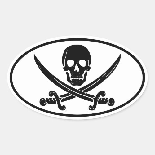 Pirate Oval Sticker