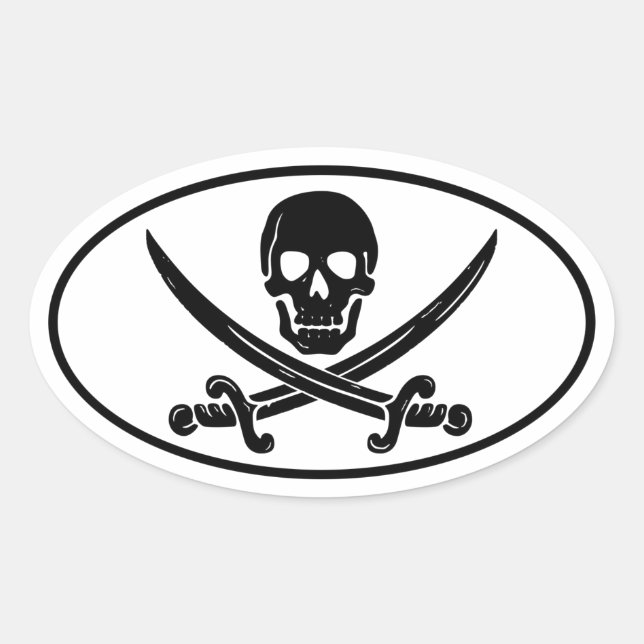 Pirate Oval Sticker (Front)