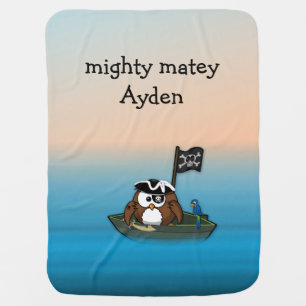 pirate owl baby blanket