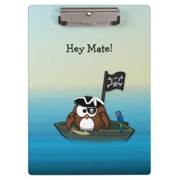 Pirate Owl Clipboard by just_owls at Zazzle