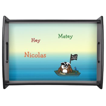 Pirate Owl Serving Tray by just_owls at Zazzle