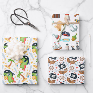 Pirate Pack Parrots Wrapping Paper