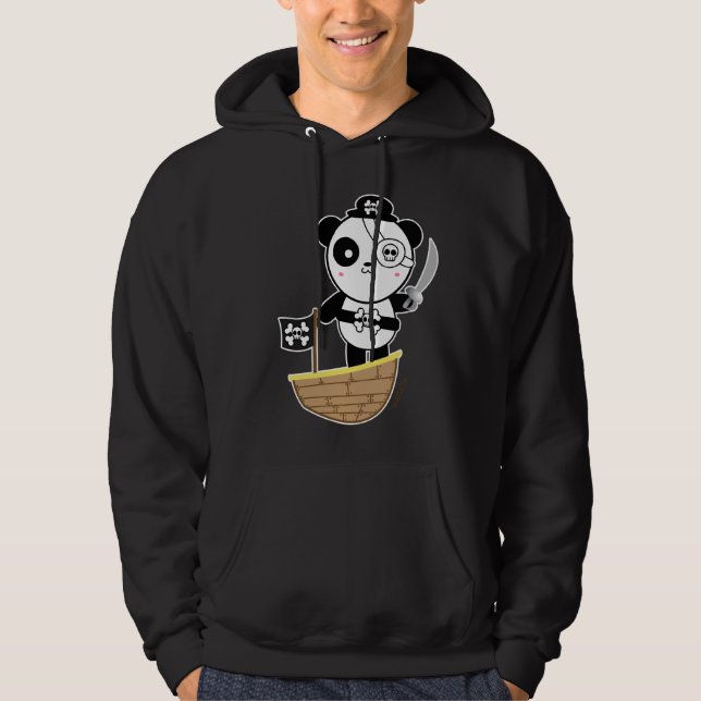 Pirate Panda Bear Jacket Hoodie (Front)