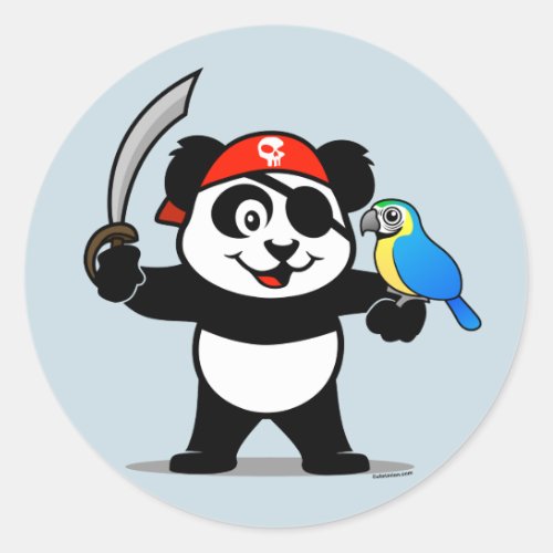 Pirate Panda Classic Round Sticker